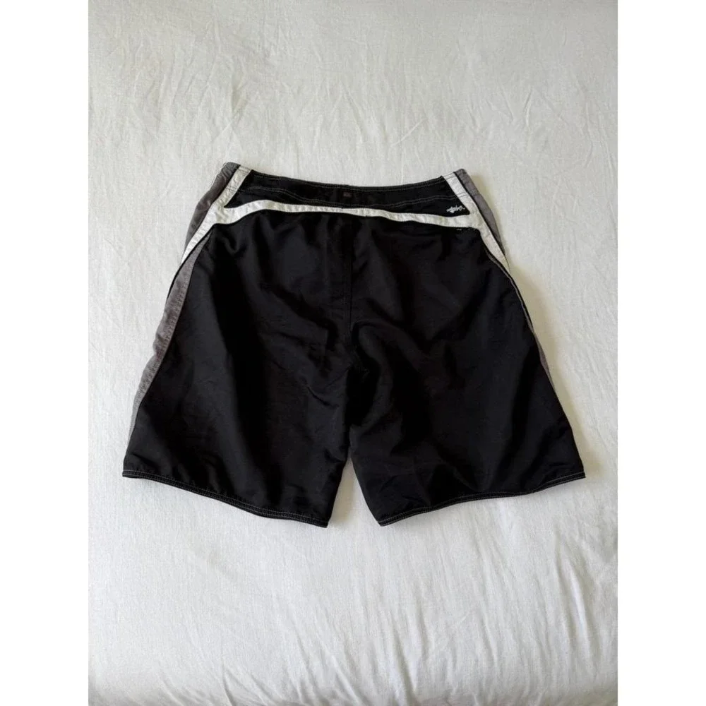Vintage 90s Quicksilver Surf Board‎ Shorts Swim Trunks 38 Black Surfwear